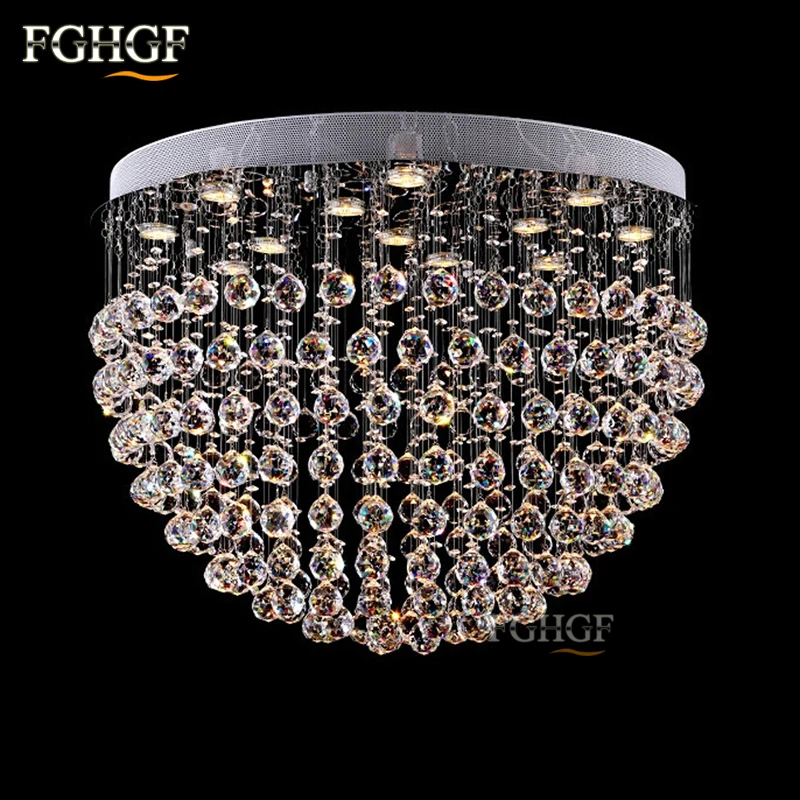 Luxury Crystal Chandelier Light Fixture Round K9 Crystal Lamp Flush Mounted chandeliers lighting Dining Light Fitting Bedroom (8)