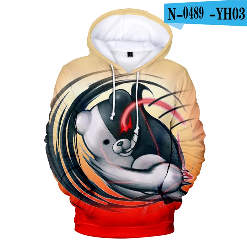 

Danganronpa Sweatshirt Black White Bear Monokuma Oversized Sweatshirts Horror Game Clothes Pullover Printed Clothes Game Clothes