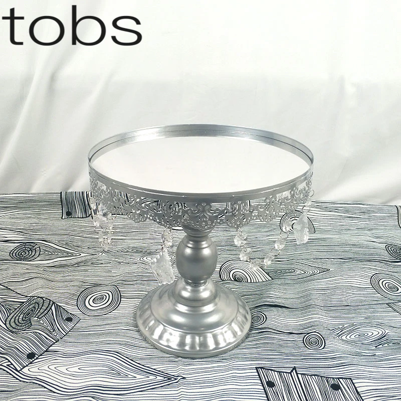 Серебряное зеркало торт стенд металл с гальваническим покрытием кекс Grand дизайн