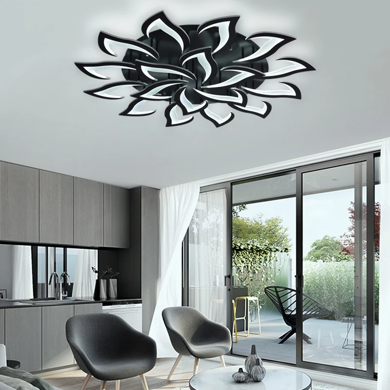 

IRALAN led Black Chandelier Living Room Bedroom Home chandelier by sala Modern decor Led Chandelier Lamp Lighting fixture