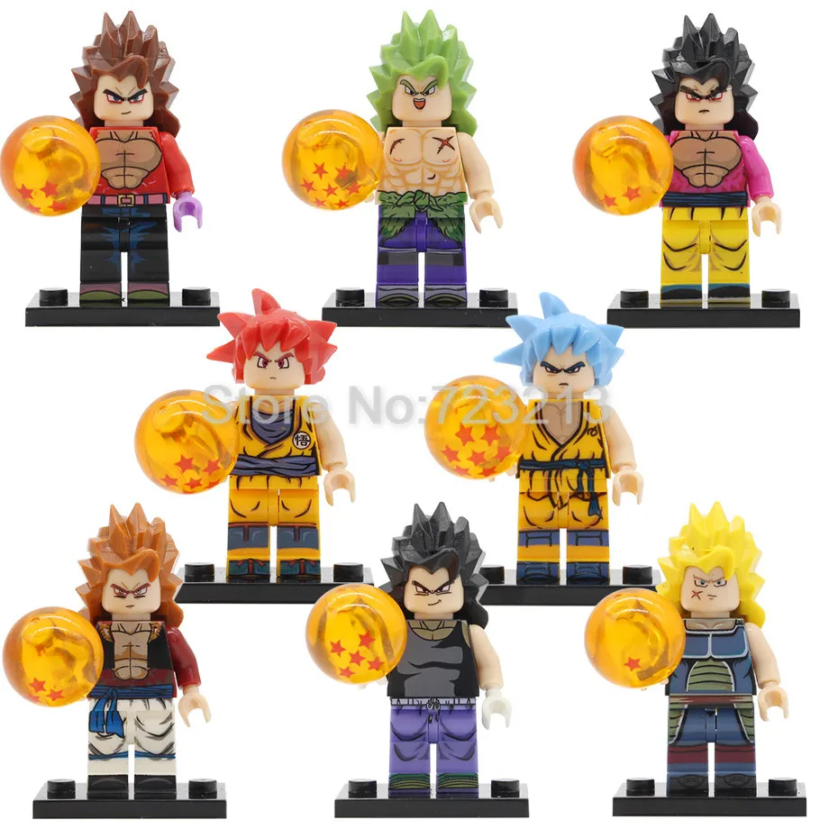 

Single Sale Cartoon Dragon Ball Figure Son Goku Broli Burdock Gogeta Vegeta building blocks model bricks Kits Toys PG8182