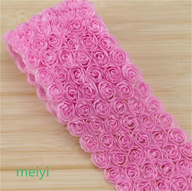 1 Yard 6 Rows Rose 3D Chiffon Flower Lace Edge Trim Ribbon 9 cm Width Vintage Colourful Edging Trimmings Fabric Embroidered Applique Sewing Craft Wedding Dress DIY BowKnot Embellishment Baby Pink 1 Yard 6 Rows Rose 3D Chiffon Flower Lace Edge Trim Ribbon 9 cm Width Vintage Colourful Edging Trimmings Fabric Embroidered Applique Sewing Craft Wedding Dress DIY BowKnot Embellishment Baby Pink