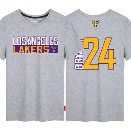 Team LA Lakers хлопковая летняя футболка с номером 24 спортивная одежда топы для мужчин S