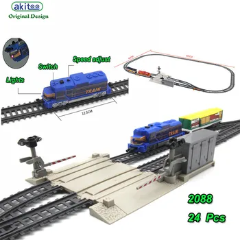 

akitoo 1028 Electric light rail car set the audience 335cm simulation train station model toys early education toys gift