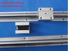 2 шт. SBR16-1600mm поддержка железнодорожных линейной направляющей + 4 шт. SBR16UU линейные блоки для чпу