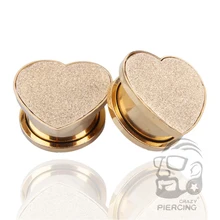 Высококачественная пара винтов в форме сердца, тоннели для ушей, затычки для ушей, расширитель для ушей из нержавеющей стали, пирсинг для тела, Jewelry8-18mm