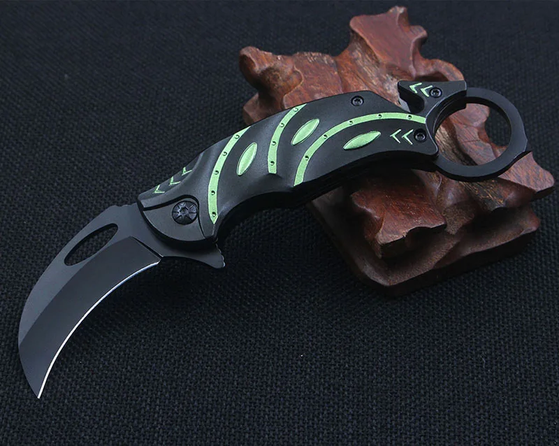 Green CS холодный Karambit нож точилка CS GO счетчик удар ножи для выживания Охота Тактический карманный нож EDC мульти инструменты - Цвет: Green