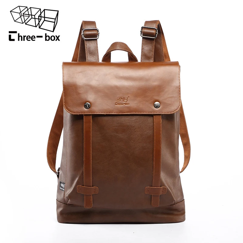 Three-box Brand Men's Large Capacity Laptop Backpack For Travel Casual Men Daypacks Leather Travle Backpack Male Mochila