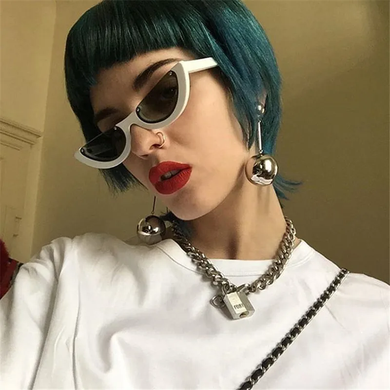

CURTAIN 2019 Flat Top Cat Eye Sunglasses Women Oculos De Sol Retro okulary Leopard Sun Glasses Men Eyeglasses Sexy Lady UV400