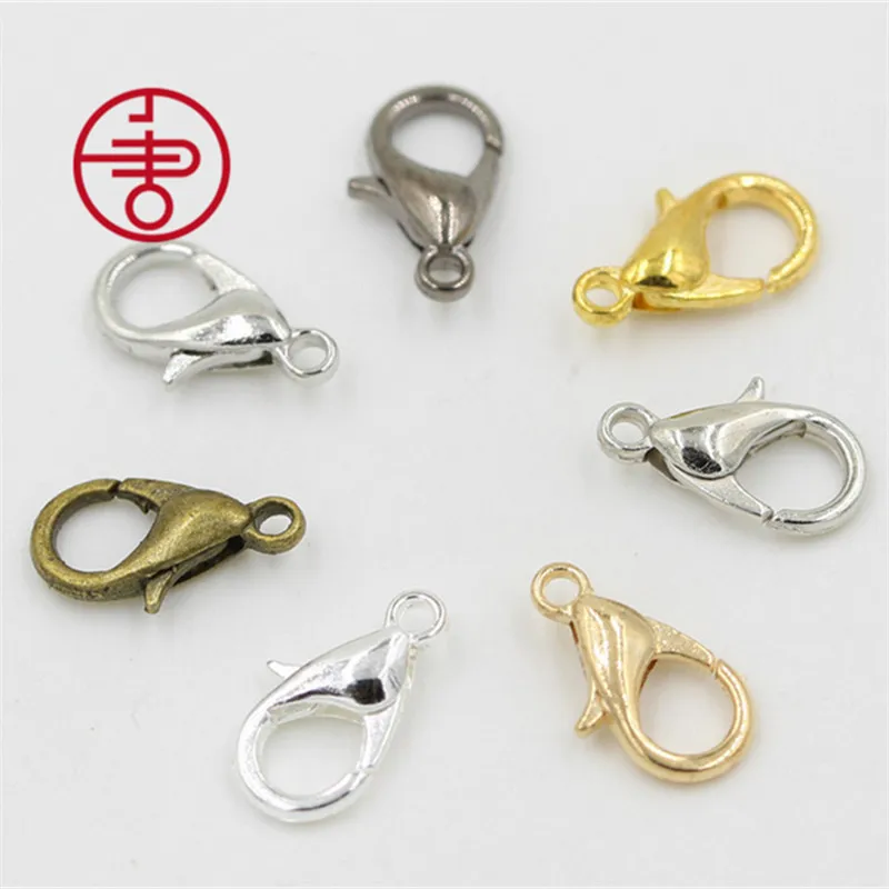 100pcs Jewelry Findings Lobster Clasps 12mm Bronze/Gold/Gunblack