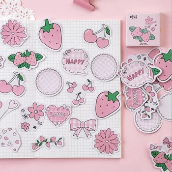 

45 Pcs/box kawaii strawberry paper sticker DIY decoration stickers diary photo album scrapbooking planner label stickers