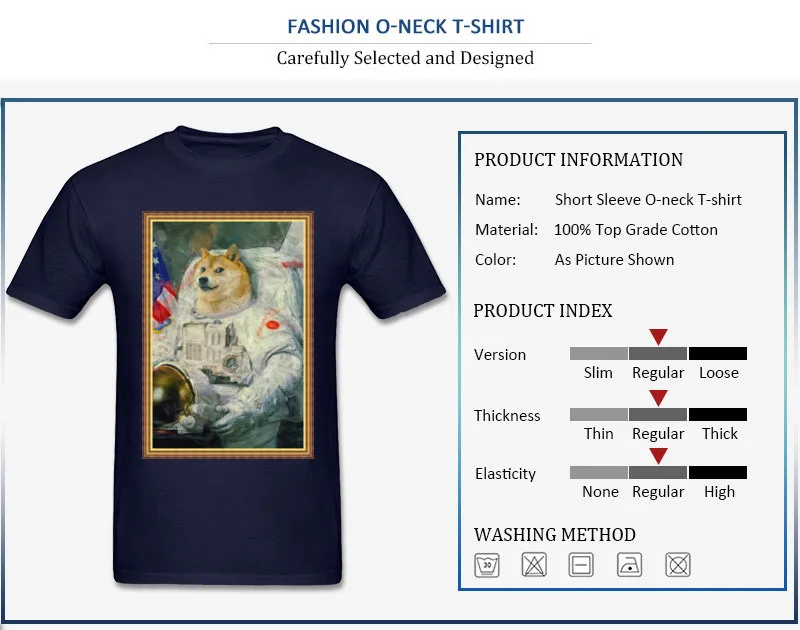 Party Astronaut Doge Men's Top T-shirts On Sale Thanksgiving Day Short Sleeve O Neck Cotton Tops Shirts Design Clothing Shirt Astronaut Doge