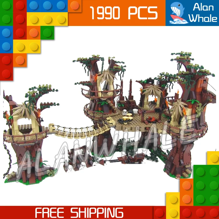 

1990pcs New Space Wars Ewok Village 05047 DIY Model Building Blocks Kit unique Tree House Bricks Toys Compatible with Lego