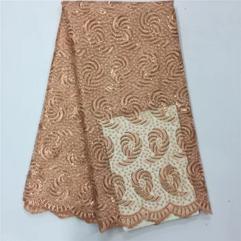 

African Tulle Lace Fabric With Sequins Royal blue / Yellow / Fushia /White African French Lace Fabric High Quality Organza Lace