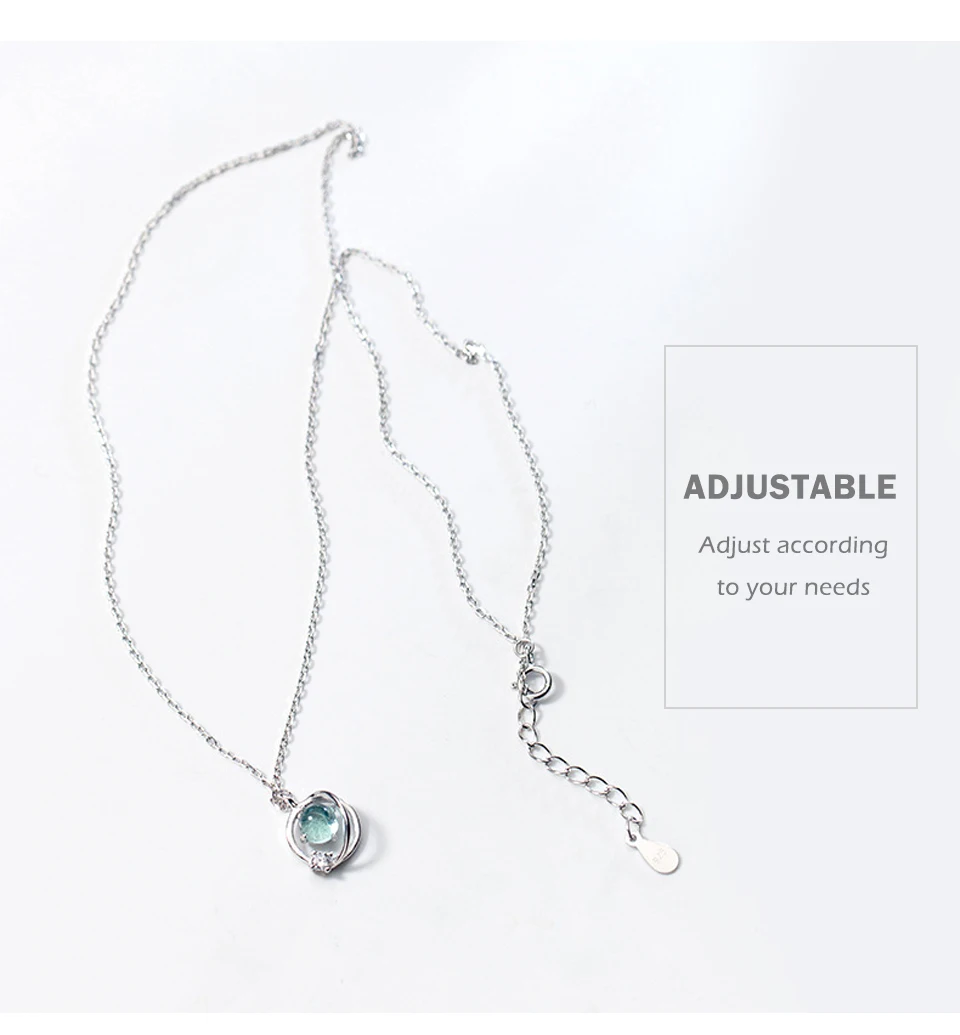 2019 New Arrivals S925 Silver Necklace Female Planet Short Clavicle Chain Romantic Christmas Present For Girlfriend  (8)
