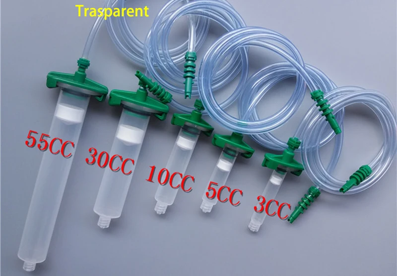 Dispensing syringes swith connector