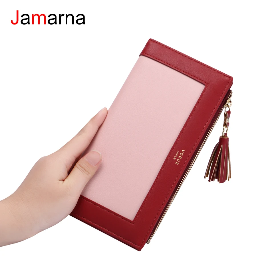 Длинный кошелек Jamarna с кисточкой Дамский бумажник из искусственной кожи на