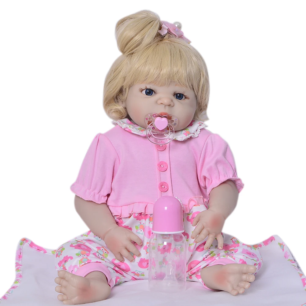 

Exclusive 23 " 57 cm Real Reborn Baby Girl Dolls Full Body Silicone Vinyl Lifelike Reborn Dolls For Kids Xmas Birthday Gift
