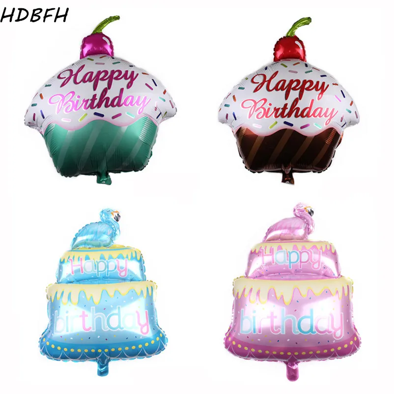 

HDBFH New Birthday Cake Ice Cream Shaped Aluminum Balloons Holiday Party Birthday Event Decoration Balloons High Quality