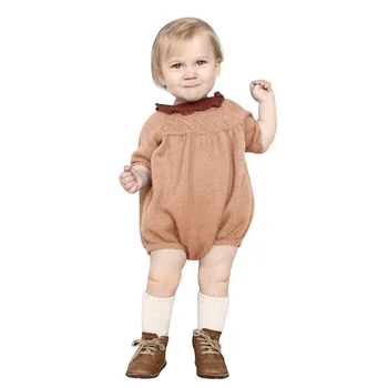 

Cute Knit Sweater For Girls Fashion Kids Children Sweater Jumpsuit For Girls Cotton Corchet Girls Bodysuits Baby Girls Clothing