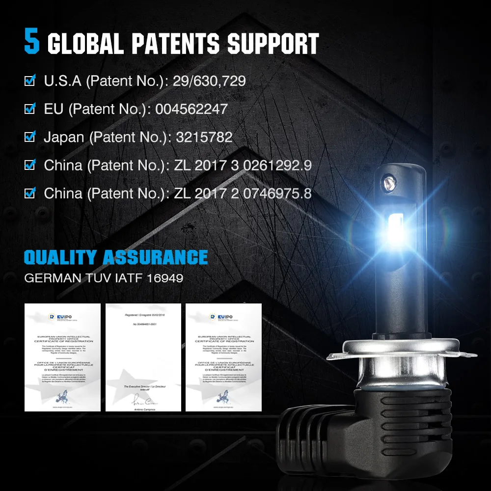 NOVSIGHT супер яркий светодиодный H4 H7 H11 H8 фар автомобиля 10000Lm 9005 HB3 9006 HB4 6500K мини светодиодный свет для автомобиля аксессуары