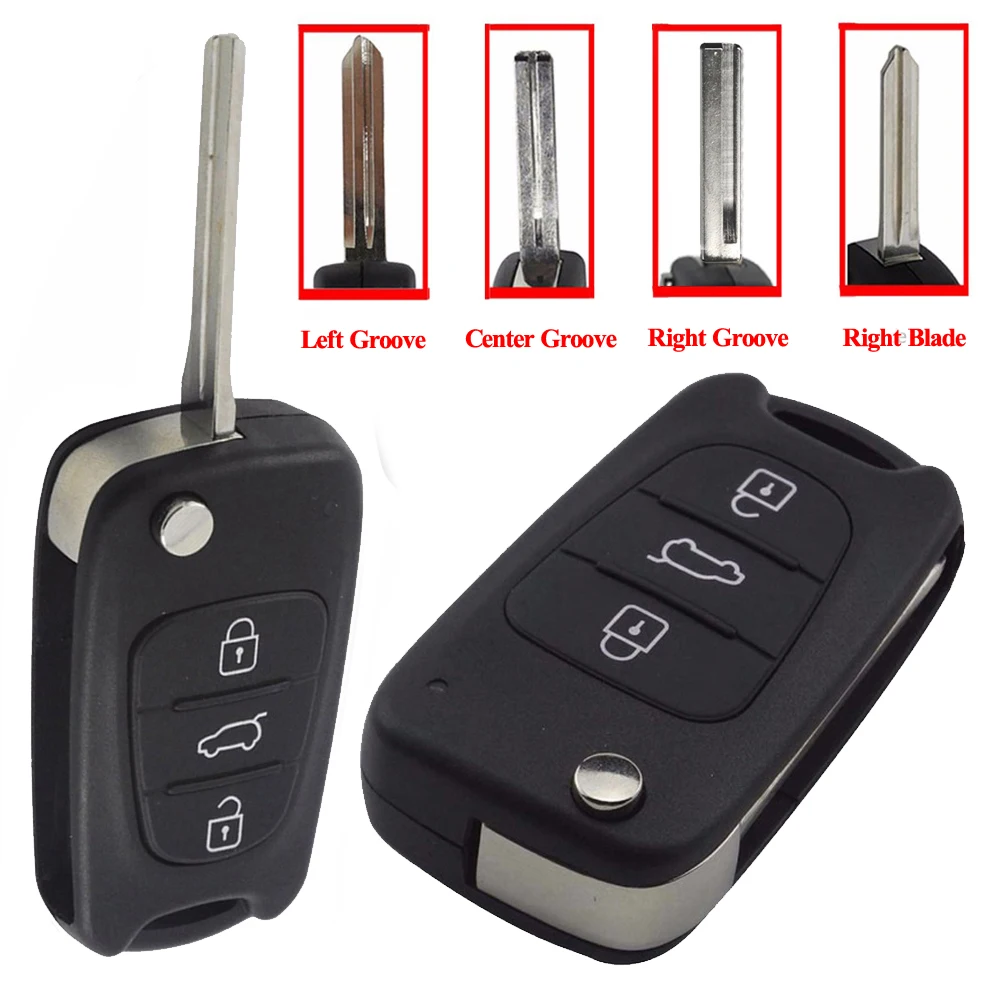 

Remote Car Key Shell Case for Kia Rio 3 Picanto Ceed Cerato Sportage K2 K3 K5 Soul Hyundai 3 Button Flip Folding Key Blank Cover