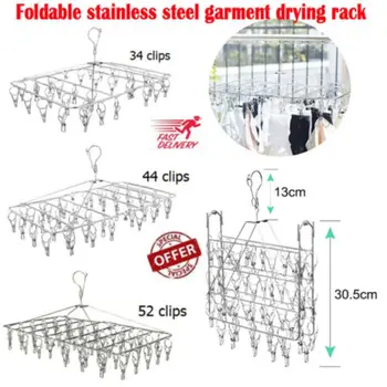

Laundry Clothesline Drying In Hanging Display Clothing Rack Stainless Steel Clip