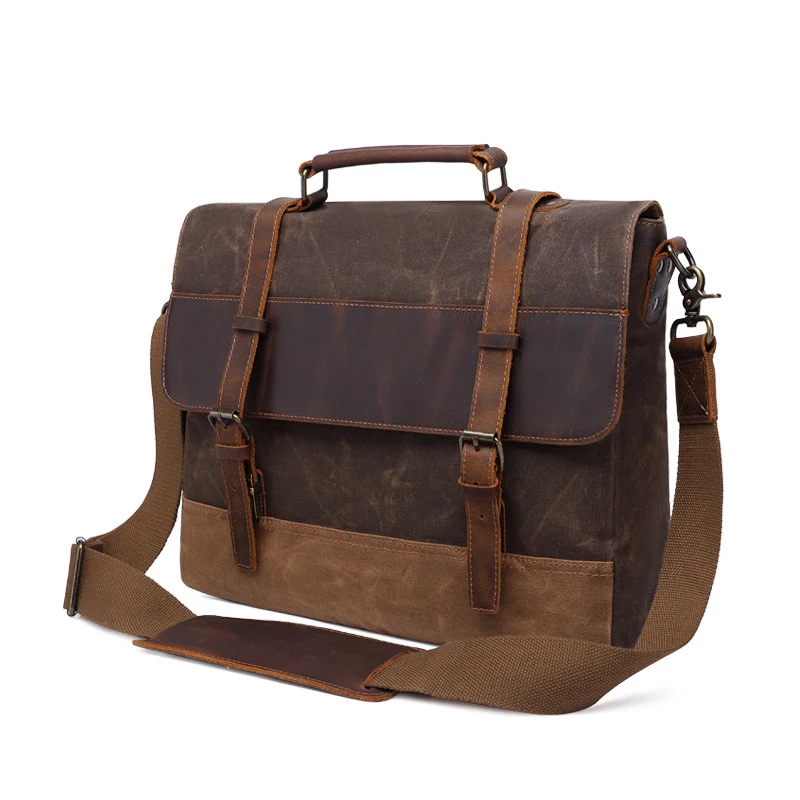 MEIGARDASS الأعمال قماش حقيقية حقيبة جلدية رجل حقائب اليد مكتب 15.6 محمول Crossbody أكياس حقيبة الكتف للرجال