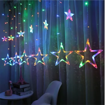 

BXLYY Hot LED Lighting Star Lights Home Decor Accessories Lights 6 Color Curtain Lights Wedding Decor 2019 New Year Decor LED.8z