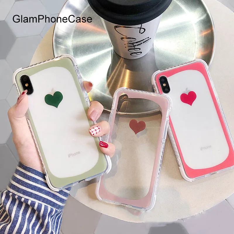 

GlamPhoneCase Simple Fresh Love Phone Case For iPhone X XS Max XR Soft Silicone Cover For iPhone 7 8 6 6s Plus Case