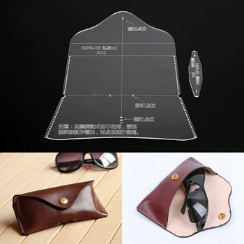 

DIY Leather Handcraft Sunglasses Pocket Bag Glasses Case durable Acrylic Stencil Template 17cmx8cm