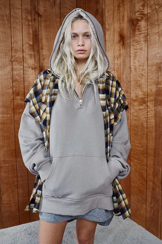 Justin Bieber Man Oversized Sherpa Hoodies 3 Colors Side Split Streetwear FOG Fleece Zipper Sweatshirts Mens Skateboard