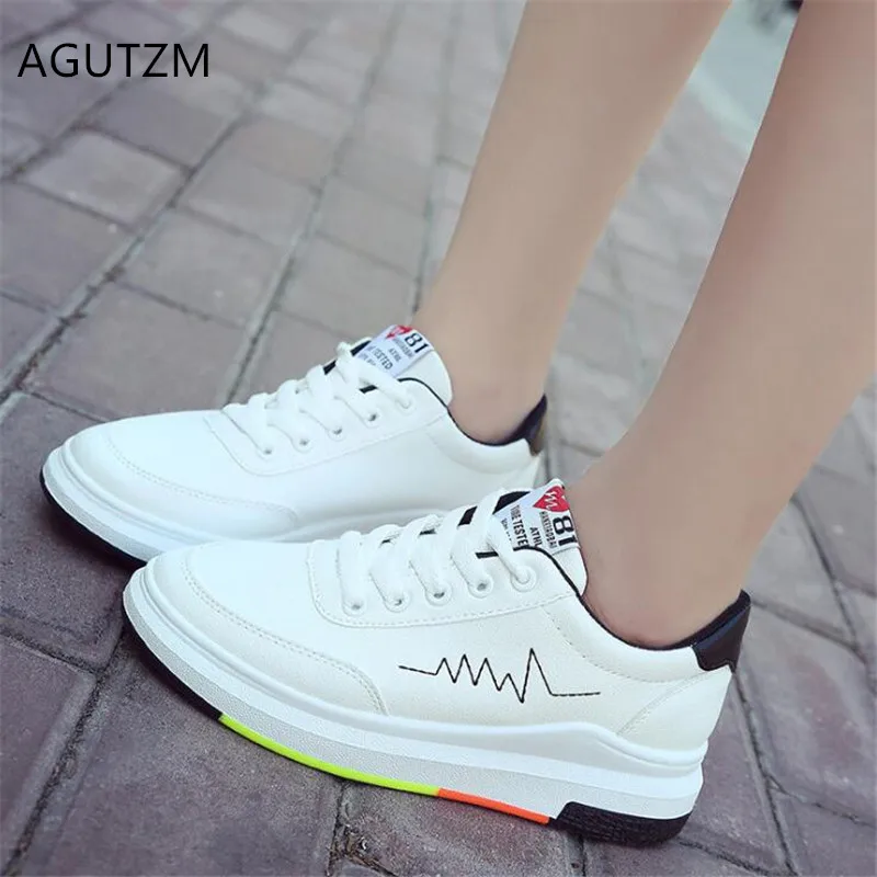 

AGUTZM White Women Sneakers Soft small white shoes New wild fashion women's casual shoes spring Comfortable women's shoes Y309