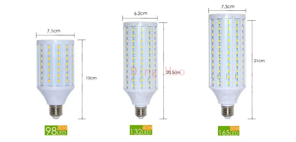 Высокая яркость 50 W светодио дный лампы E40 E27 B22 E26 светодио дный Light 165 светодио дный s 5730 SMD светодио дный кукурузы лампы AC85-265V теплый белый