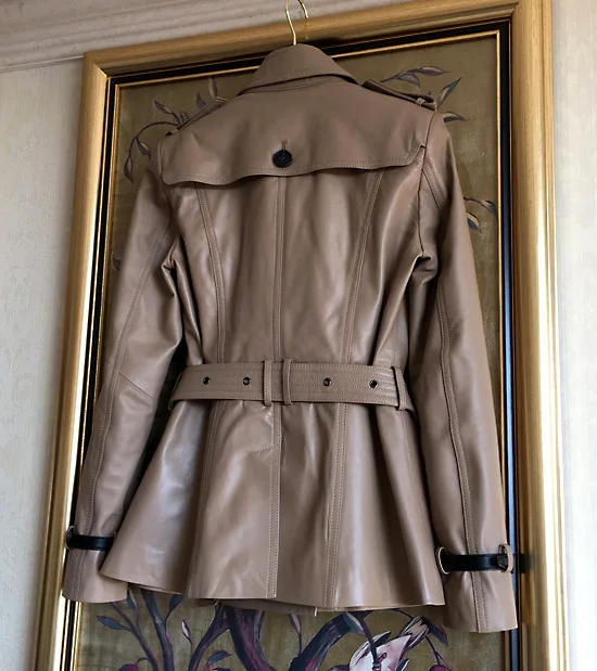 2017 De Beige Manteau Moutons En Cultiver Moralité Paragraphe Femelle Tranchée Sa Importation Bref Cuir BT4Brwz