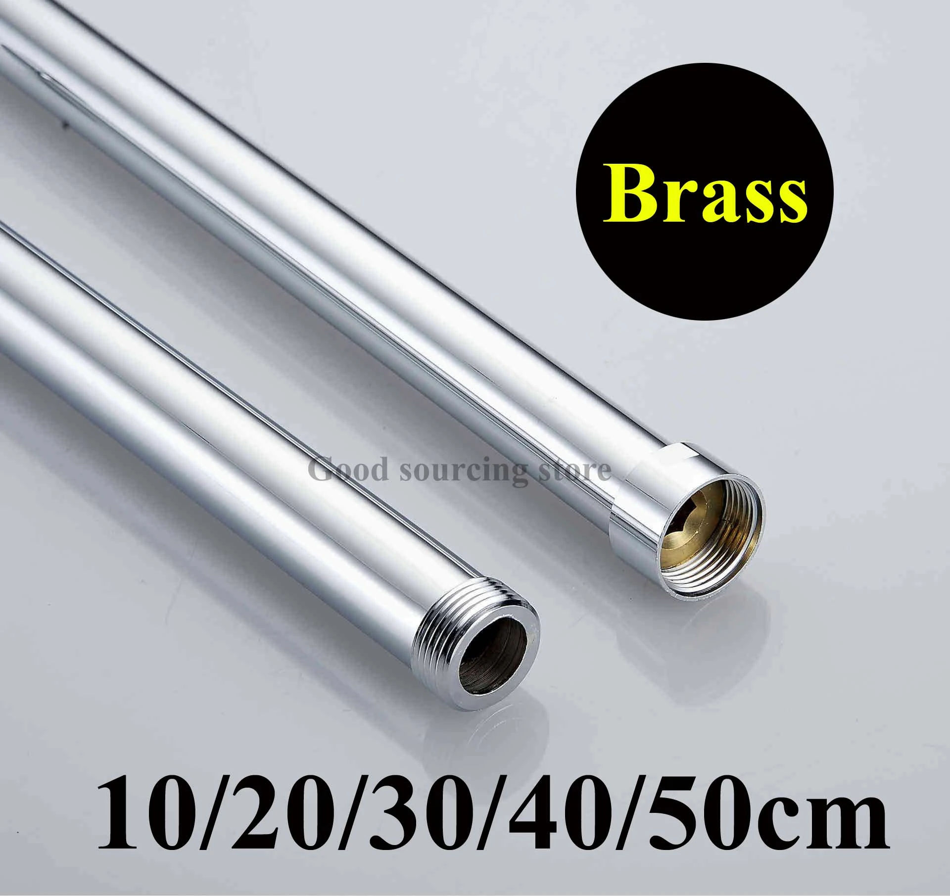 10/20/30/40/50cm Brass Shower Extension Rod Tube Bar Pipe Shower