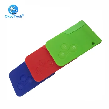 

OkeyTech 3 Button for Renault Smart Key Card Remote Car Key Cover Case Replacement Fob & Insert Blade for Megane 2 3 Clio Grand