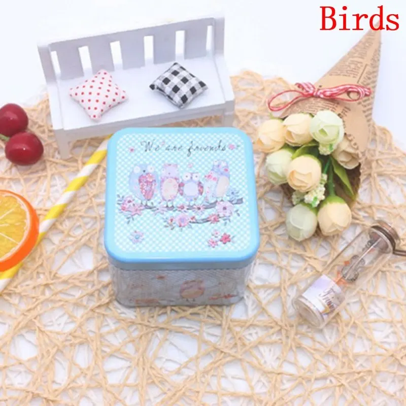 

1PC Metal Container Small Storage Box Kids Gift Mini Metal Box Empty Tin Storage Box Tinplate Dream House Tin