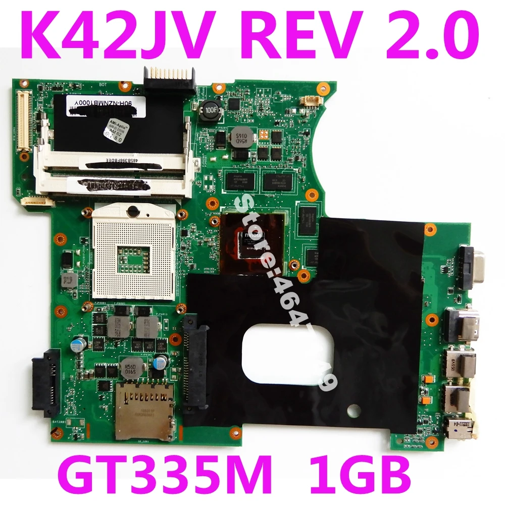 K42JV GT335M 1 ГБ материнская плата версия 2 0 для ASUS A42J X42J K42J Материнская ноутбука 100%