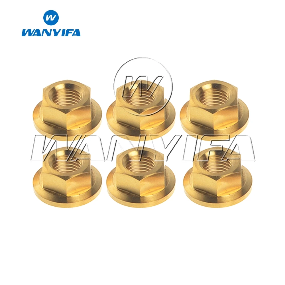 

Wanyifa M6x1.0mm Standard DIN6923 Metric Gr5 Titanium Alloy Hex Head Nuts Flange Nut for Car Motorcycle Bike Brake 6pcs/set