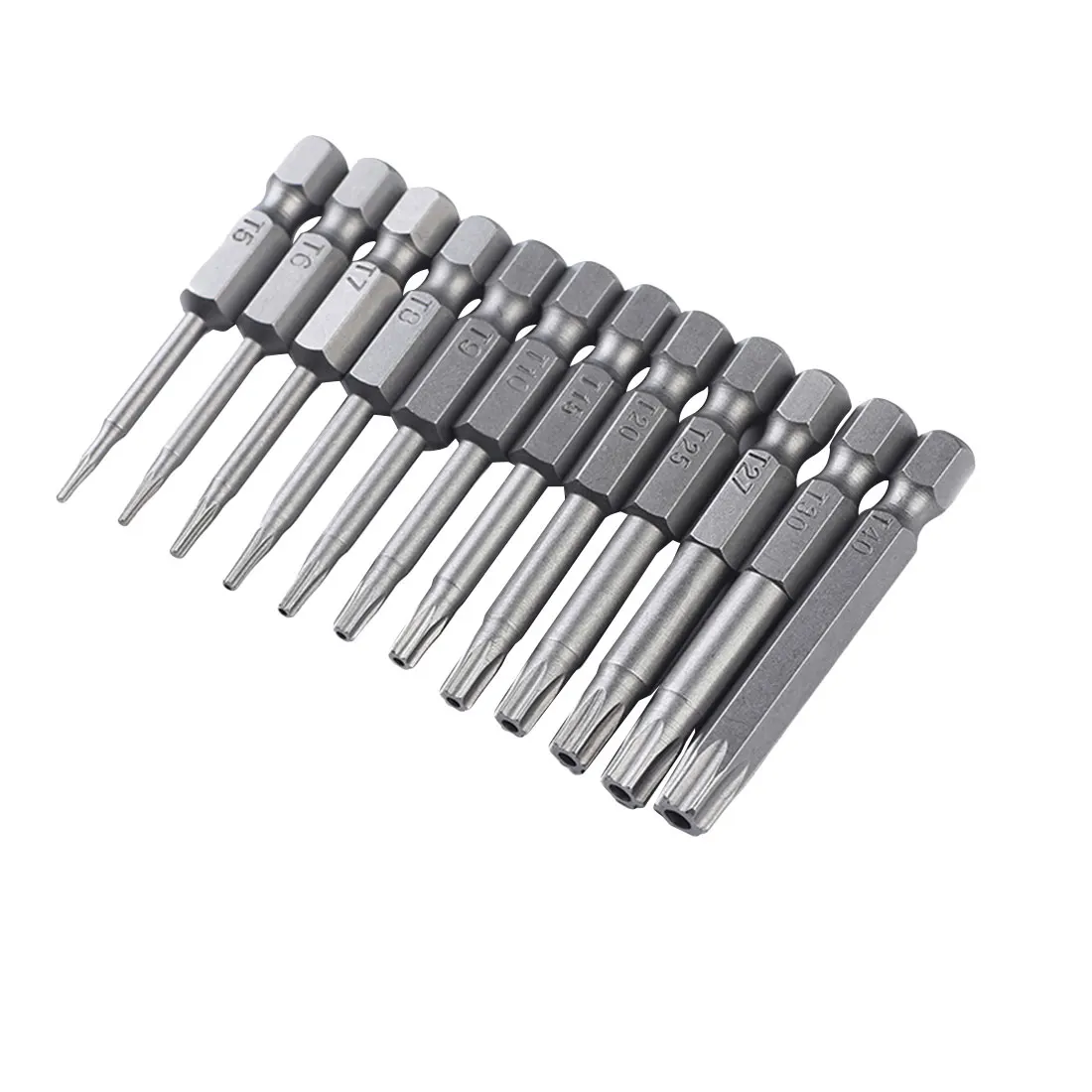 12 Sizes 1/4" 50mm Long Torx Electric Screwdriver Bits Set High Quality Torx