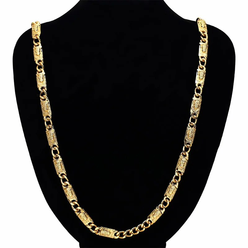 Europe and the United States the new 18 necklace HIPHOP jewelry plating thick chain gold necklace