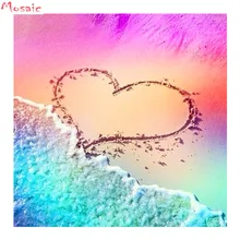 30x30 полный квадратный алмаз 5D DIY Алмазная картина фото на заказ "любовь к пляжу" Алмазная вышивка крестиком Мозаика домашний декор