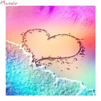 

30x30 Full Square Diamond 5D DIY Diamond Painting Photo Custom "Love the Beach"diamond Embroidery Cross Stitch Mosaic Home Decor