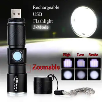 

Adjustable LED lamparas de techo MINI lanterna led USB Rechargeable Flashlight Torch Portable powerful led flashlight #4S7