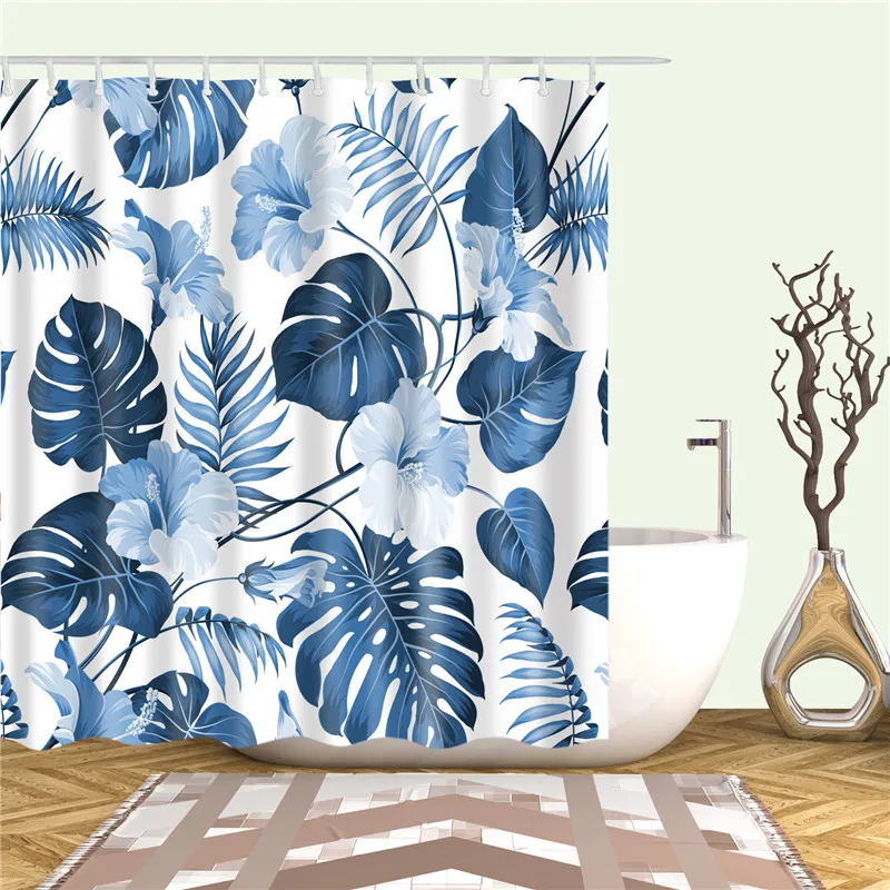 Африканские листья принты для ванной занавески для душа водонепроницаемый экран для ванной украшения дома полиэстер Ткань моющийся занавес - Цвет: C0632