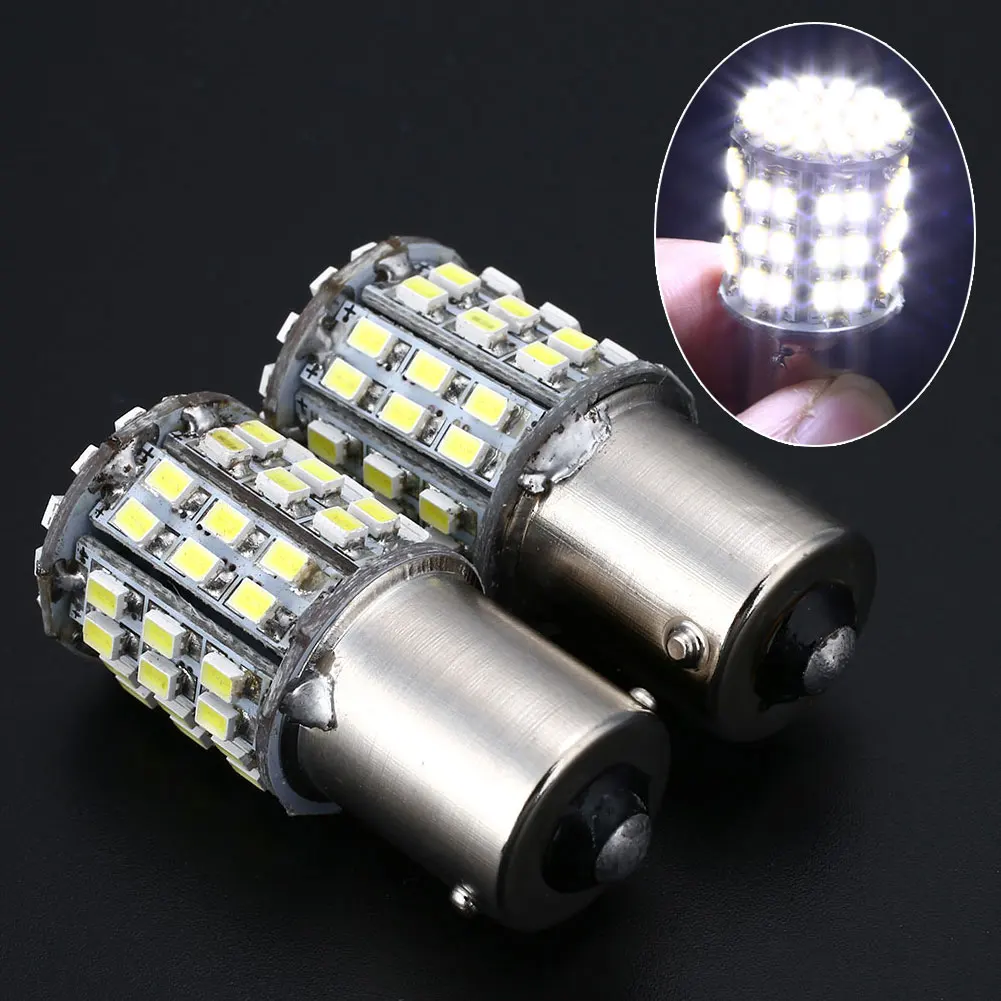 2Pcs Ba15s 1156 12V Bright SMD Auto Car RV Tail Brake Backup LED Bulbs