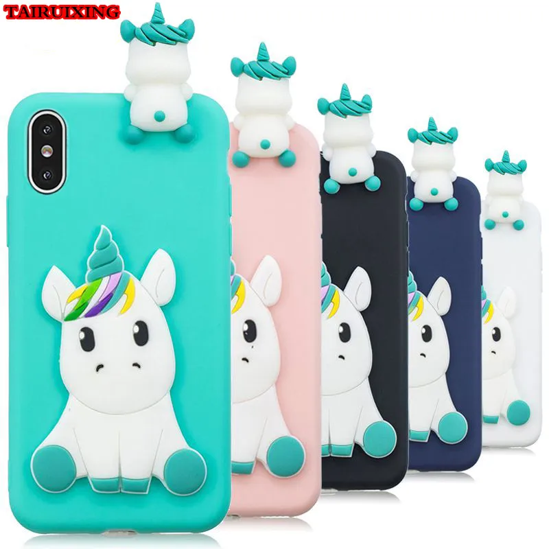 Силиконовый чехол с милым мультяшным 3D единорогом для Huawei Y3 Y5 2018 P20 Pro Mate 10 9 Lite Honor 7C
