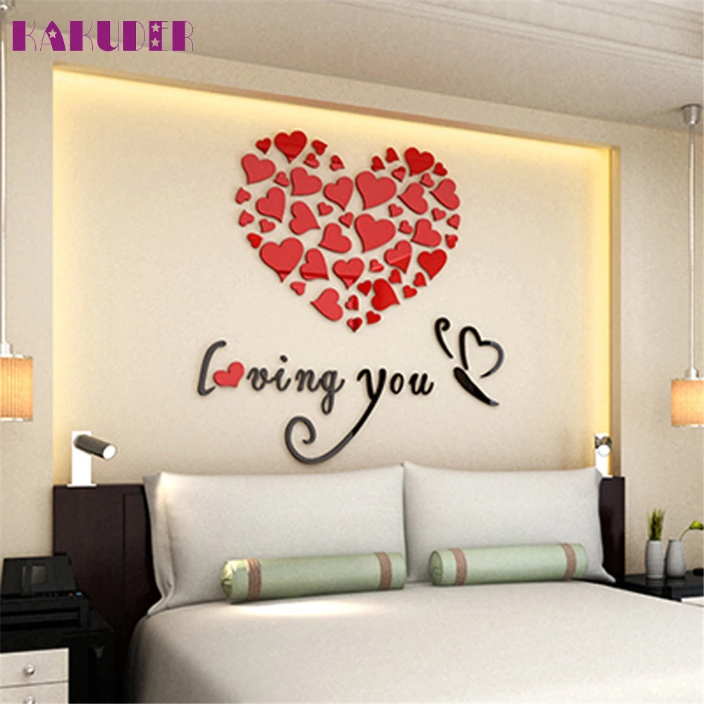 

KAKUDER Wall Sticker For kids room Love Heart DIY Removable Vinyl Decal Art Mural Stickers Home Room Decor E26