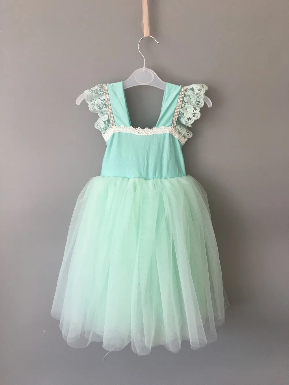 Buy Summer new girl puff sleeve tutu dress baby girl rhinestone party dress